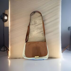 Relic Polka Dot Beige Brown Flap Front Shoulder Bag‎ Vegan  Medium Adjustable